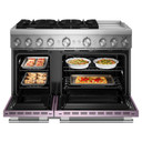 Kitchenaid® 48-Inch 6 Burner Commercial-Style Dual Fuel Range with Griddle KFDD948SWF