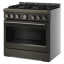 KitchenAid® 36-Inch 6 Burner Commercial-Style Gas Range with No Preheat Air Fry Mode KFGS936SBE