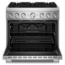 KitchenAid® 36-Inch 6 Burner Commercial-Style Dual Fuel Range with No Preheat Air Fry Mode KFDS936SSS