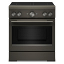 Kitchenaid® 30-Inch 4-Element Induction Freestanding Commercial-Style Range with Air Fry KFIS930SBE