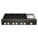 KitchenAid® 48-inch 6-Burner Gas Commercial-Style Rangetop with Griddle KCGK948TBE