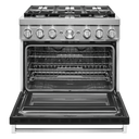 KitchenAid® 36'' Smart Commercial-Style Dual Fuel Range with 6 Burners KFDC506JBK