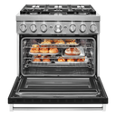 KitchenAid® 36'' Smart Commercial-Style Dual Fuel Range with 6 Burners KFDC506JBK