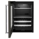 Kitchenaid® 24 Beverage Center with Glass Door and Metal-Front Racks and PrintShield™ Finish KUBL314KBS