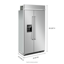 Kitchenaid® 25.1 Cu. Ft. 42" Built-In Side-by-Side Refrigerator with Ice and Water Dispenser KBSD702MSS