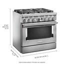 KitchenAid® 36'' Smart Commercial-Style Dual Fuel Range with 6 Burners KFDC506JSS