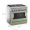 KitchenAid® 36'' Smart Commercial-Style Dual Fuel Range with 6 Burners KFDC506JAV