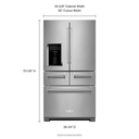 Kitchenaid® 25.8 Cu. Ft. 36" Multi-Door Freestanding Refrigerator with Platinum Interior Design KRMF706ESS