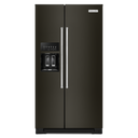 Kitchenaid® 24.8 cu ft. Side-by-Side Refrigerator with Exterior Ice and Water and PrintShield™ Finish KRSF705HBS