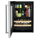 Kitchenaid® 24 Beverage Center with Glass Door and Wood-Front Racks KUBL214KSB