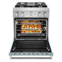 KitchenAid® 30'' Smart Commercial-Style Dual Fuel Range with 4 Burners KFDC500JMB