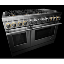 Jennair® RISE™ 48" Dual-Fuel Professional-Style Range with Chrome-Infused Griddle and Steam Assist JDSP548HL