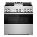 Jennair® 36 NOIR™ Gas Professional-Style Range with Chrome-Infused Griddle JGRP536HM