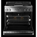 Jennair® 36" NOIR™ Gas Professional-Style Range with Chrome-Infused Griddle JGRP536HM