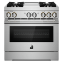 Jennair® RISE™ 36 Dual-Fuel Professional Range with Chrome-Infused Griddle JDRP536HL