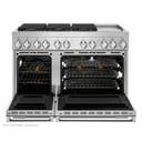 Jennair® NOIR™ 48 Dual-Fuel Professional-Style Range with Chrome-Infused Griddle and Steam Assist JDSP548HM