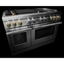 Jennair® RISE™ 48 Dual-Fuel Professional-Style Range with Chrome-Infused Griddle and Grill JDRP748HL