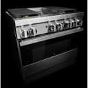 Jennair® NOIR™ 36 Dual-Fuel Professional Range with Chrome-Infused Griddle JDRP536HM