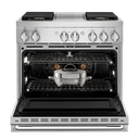 Jennair® NOIR™ 36 Dual-Fuel Professional Range with Chrome-Infused Griddle JDRP536HM