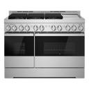 Jennair® 48" NOIR™ Gas Professional-Style Range with Chrome-Infused Griddle JGRP548HM