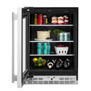 Kitchenaid® 24" Undercounter Refrigerator with Glass Door and Shelves with Metallic Accents KURL524SPS