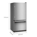 Kitchenaid® 22 Cu. Ft. 33-Inch Standard-Depth Bottom Mount Refrigerator with Right Door Swing KRBR133SPS