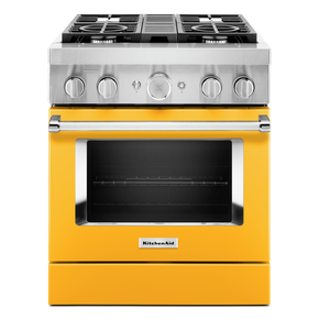 KitchenAid® 30'' Smart Commercial-Style Dual Fuel Range with 4 Burners KFDC500JYP