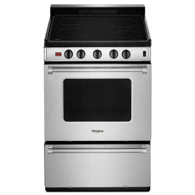 Whirlpool® 24-inch Freestanding Electric Range with Upswept SpillGuard™ Cooktop YWFE50M4HS