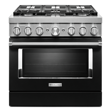 Cuisinière commerciale intelligente bicombustible KitchenAid®, 6 brûleurs, 36 po KFDC506JBK