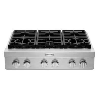 Table de cuisson commerciale au gaz KitchenAid®, 6 brûleurs, 36 po KCGC506JSS