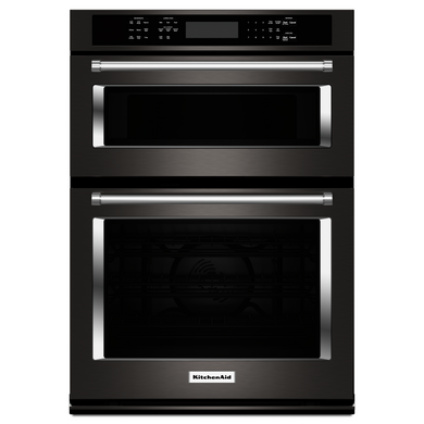 Kitchenaid® 30" Combination Wall Oven with Even-Heat™ True Convection (Lower Oven) KOCE500EBS