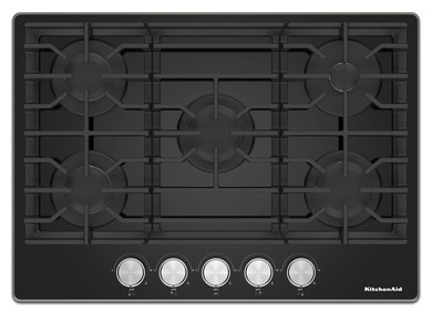 Kitchenaid® Table de cuisson au gaz sur vitrocéramique - 30 po KCGG530PBL