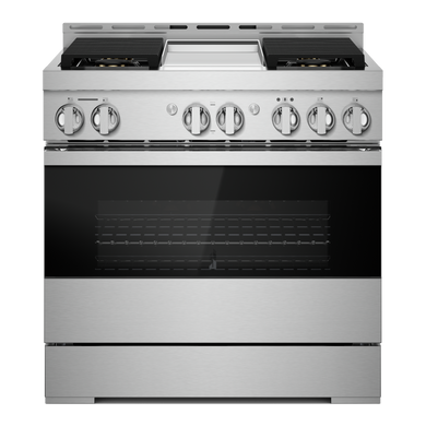 Jennair® 36 NOIR™ Gas Professional-Style Range with Chrome-Infused Griddle JGRP536HM