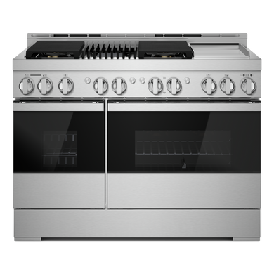 Jennair® NOIR™ 48 Gas Professional-Style Range with Chrome-Infused Griddle and Grill JGRP748HM