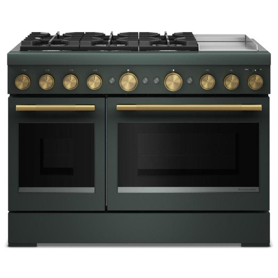 Kitchenaid® 48-Inch 6 Burner Commercial-Style Dual Fuel Range with Griddle KFDD948SJP