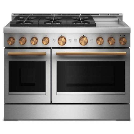KitchenAid® 48-Inch 6 Burner Commercial-Style Gas Range with Griddle KFGD948SSS