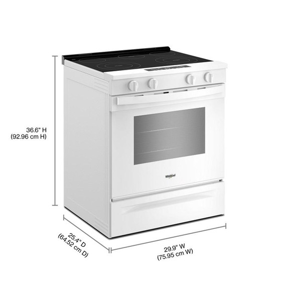 Whirlpool® 30-inch Electric Smart Range with Air Cooking Technology and Steam Clean YWSES4530TW