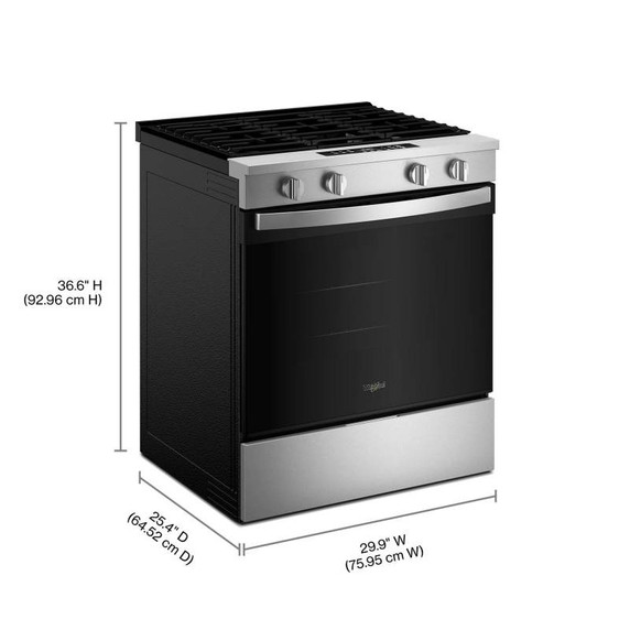Whirlpool® 30-inch Gas Smart Range with No Preheat Mode and Steam Clean WSGS3330TS