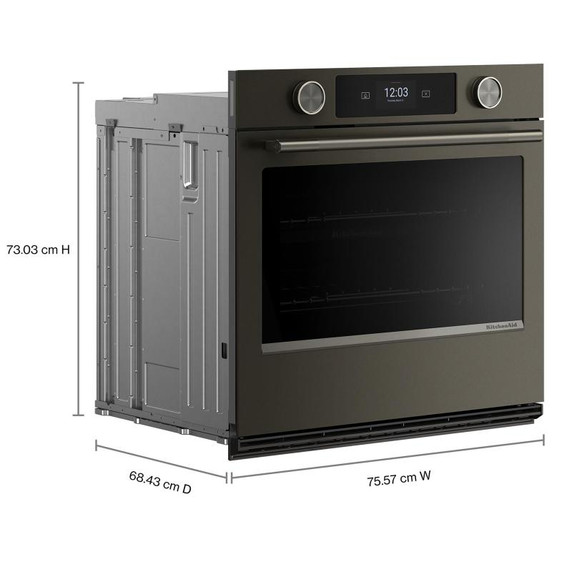 Kitchenaid® 30-inch Smart Electric Single Wall Oven with Intelligent Cooking Camera - Black Ore KOES930SBE