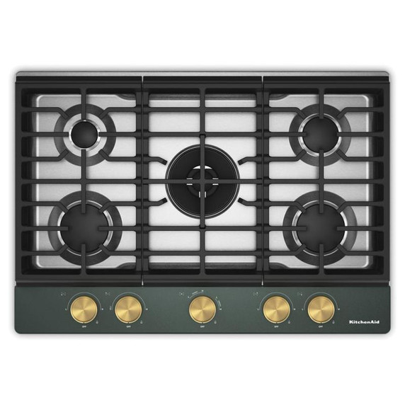 Kitchenaid® Gas-on-Metal Cooktop with an Integrated Wok Grate and CookShield™ Finish KCGK530SJP