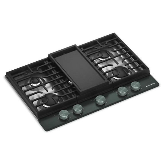 Kitchenaid® Gas-on-Metal Cooktop with an Integrated Wok Grate and CookShield™ Finish KCGK730SJP