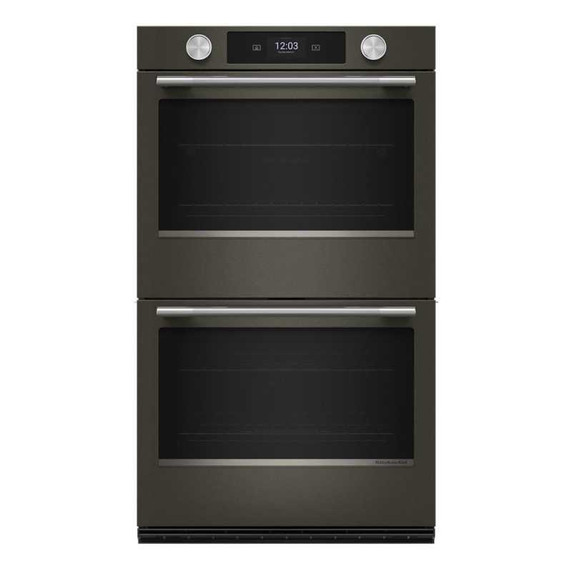 Kitchenaid® 30-inch Smart Electric Double Wall Oven with Intelligent Cooking Camera - Black Ore KOED930SBE