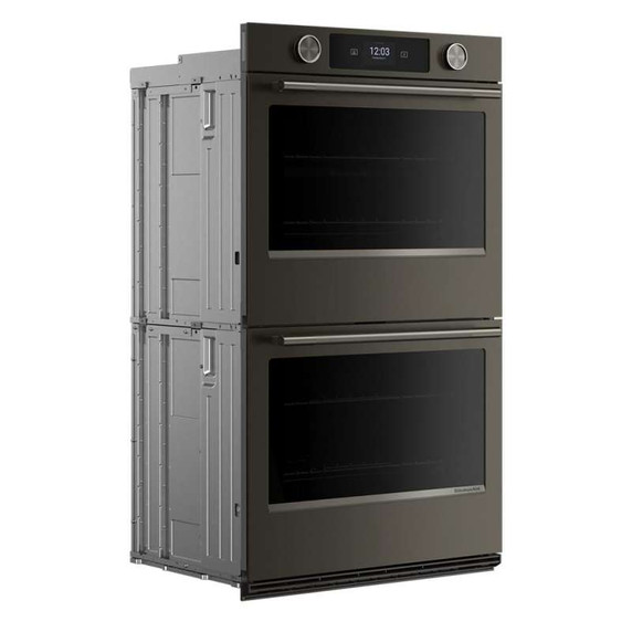 Kitchenaid® 30-inch Smart Electric Double Wall Oven with Intelligent Cooking Camera - Black Ore KOED930SBE