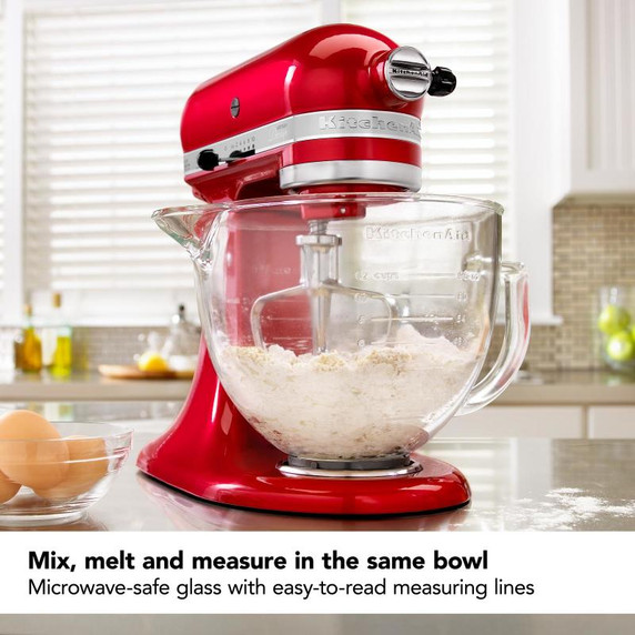 Kitchenaid® 5 Quart Tilt-Head Glass Bowl with Measurement Markings & Lid KSM5GB