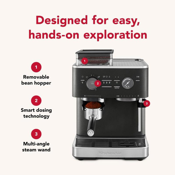 KitchenAid.ca Exclusive Colour - Semi Automatic Espresso Machine with Burr Grinder KES6551BK