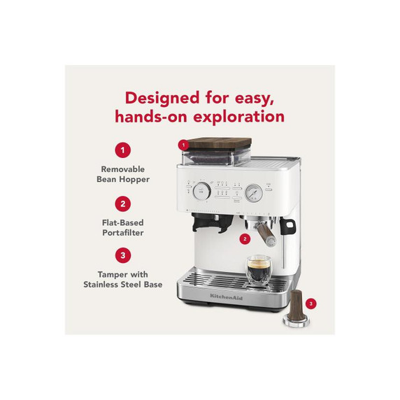 Kitchenaid® Semi Automatic Espresso Machine with Burr Grinder KES6551PL