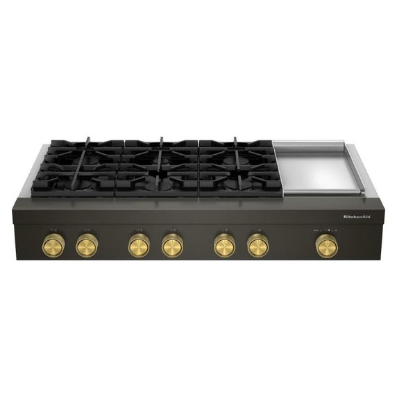 KitchenAid® 48-inch 6-Burner Gas Commercial-Style Rangetop with Griddle KCGK948TBE