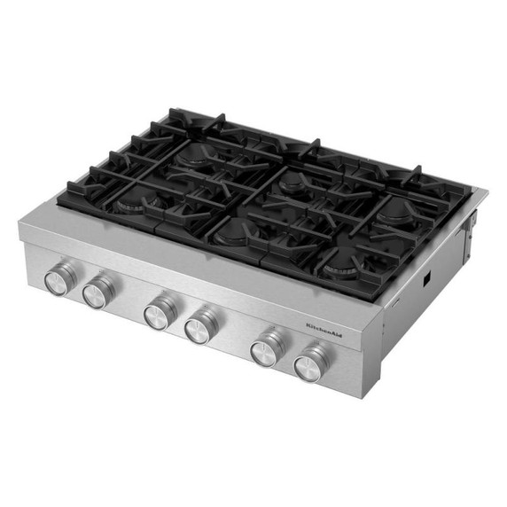 KitchenAid® 36-inch 6-Burner Gas Commercial-Style Rangetop KCGK936TSS