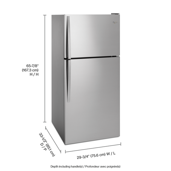 Whirlpool® 30 Wide Top-Freezer Refrigerator WRT148FZDM