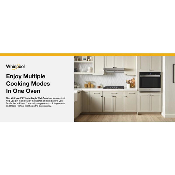 Whirlpool® 4.3 Cu. Ft. Single Self-Cleaning Wall Oven WOES3027LS Whirlpool® 4.3 Cu. Ft. Single Self-Cleaning Wall Oven WOES3027LS